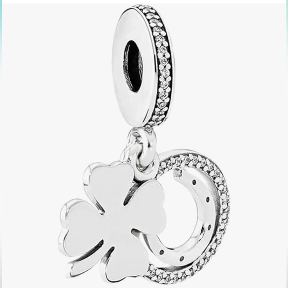 PANDORA CHARM - HORSE SHOE AND 4 LEAF CLOVER - NWT - Picture 1 of 2